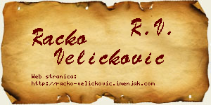 Racko Veličković vizit kartica